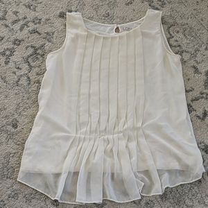Loft medium sleeveless top, off white/cream